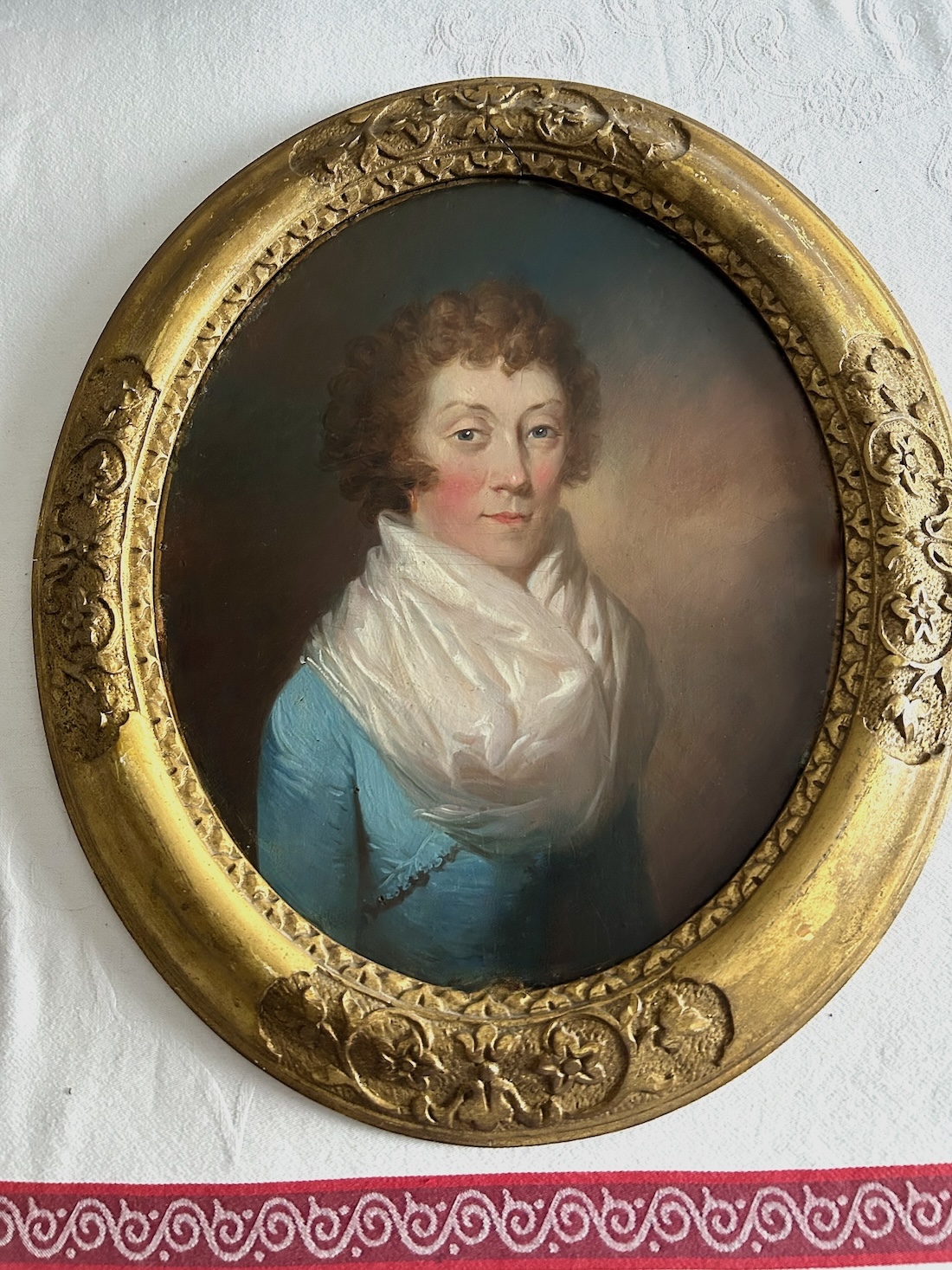 Regency Oil Portrait c.1820 of a Lady known as 'Miss Godfrey' - Image 2