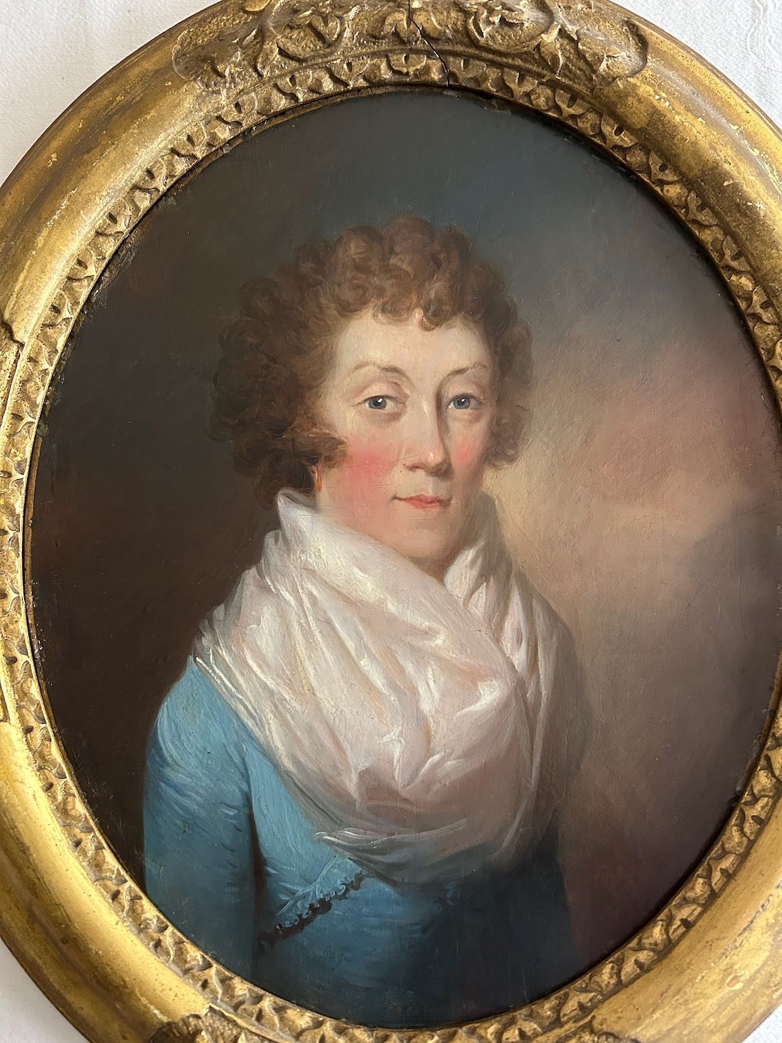 Regency Oil Portrait c.1820 of a Lady known as 'Miss Godfrey' - Image 5