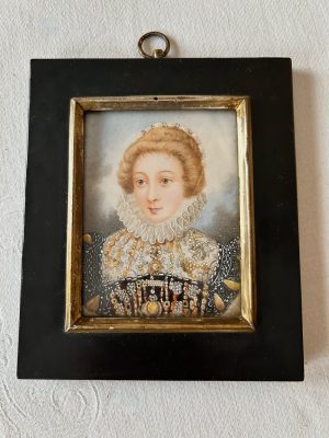 A 19th Century Portrait Miniature Depicting Mary, Queen of Scots by Henri Fradelle