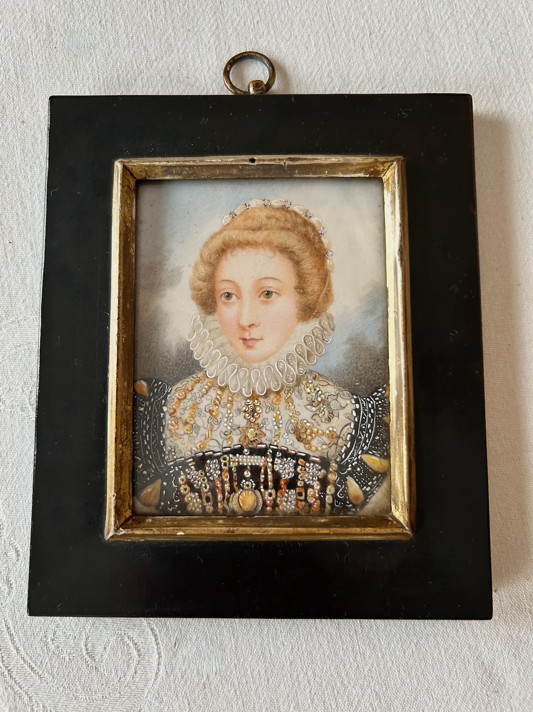 A 19th Century Portrait Miniature Depicting Mary, Queen of Scots by Henri Fradelle